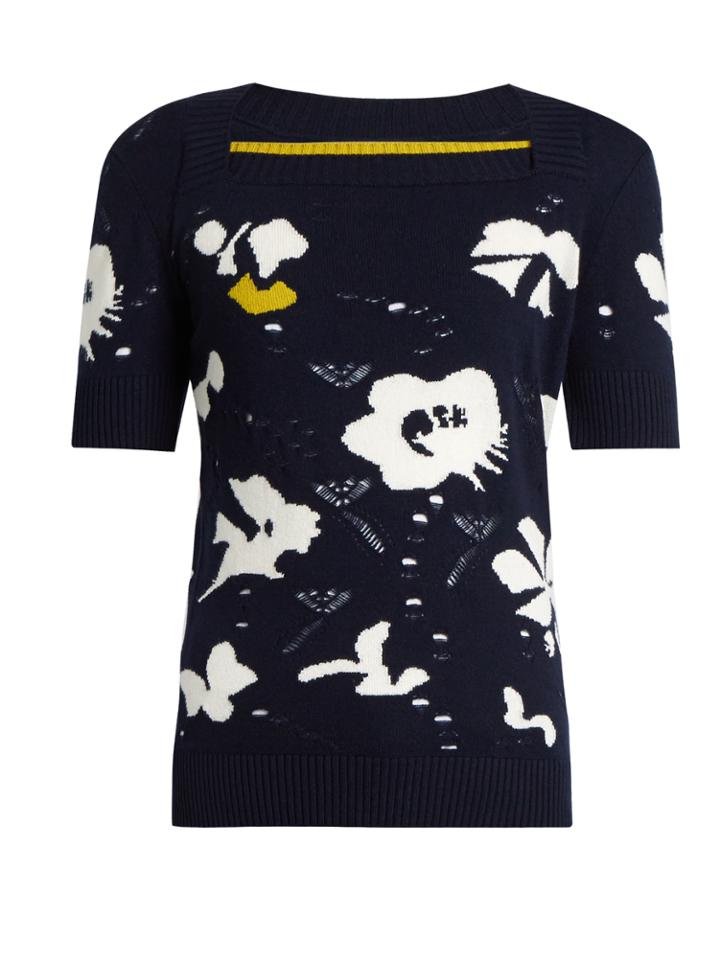 Barrie Moonflowers Intarsia-knit Cashmere Sweater