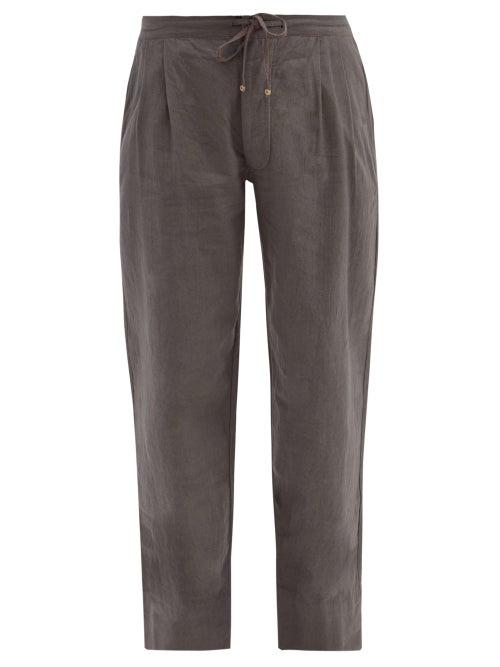 Matchesfashion.com Pro - Reverse-pleated Cotton Trousers - Mens - Grey