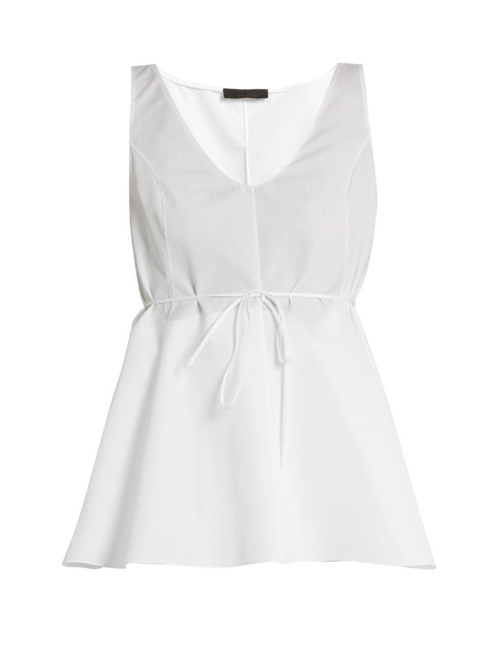 The Row Insa Tie-waist Cotton-poplin Top