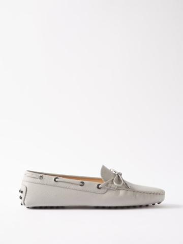 Tod's - Gommini Bow-tied Leather Loafers - Womens - Light Grey