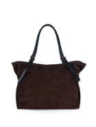 Tomas Maier East West Contrast-handle Suede Tote