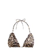 Matchesfashion.com Ganni - Rosedale Leopard Print Ruffled Bikini Top - Womens - Leopard
