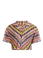 Matchesfashion.com Missoni Mare - Zigzag Short Sleeved Cropped Shirt - Womens - Multi