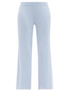 Ladies Lingerie Skin - Maddie Ribbed Cotton-blend Pyjama Trousers - Womens - Light Blue
