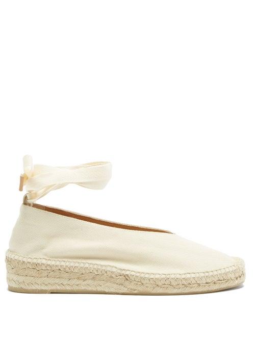 Matchesfashion.com Castaer - Gea Canvas & Jute Espadrilles - Womens - Cream