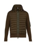 Moncler Hooded Wool-blend Knit And Quilted-down Jacket