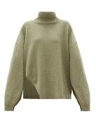 Matchesfashion.com Tibi - Slit-sleeve Recycled Cashmere-blend Sweater - Womens - Green
