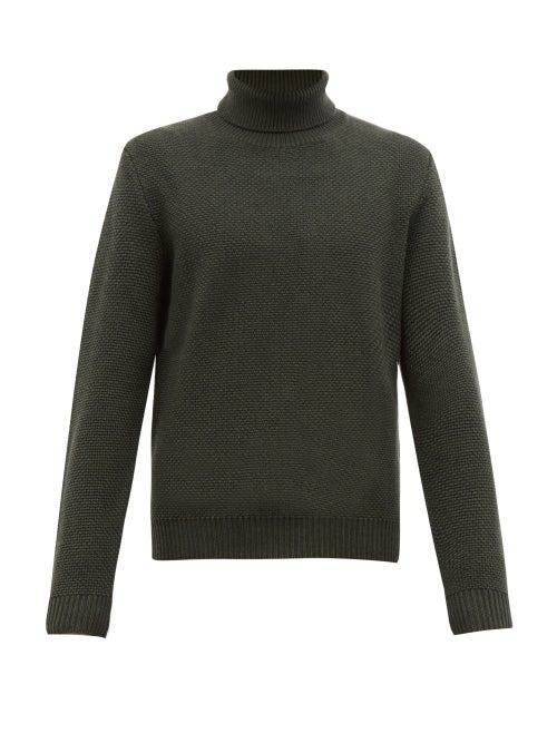 Matchesfashion.com Altea - Roll Neck Virgin Wool Sweater - Mens - Khaki