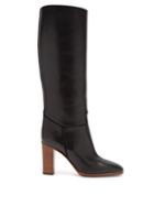 Matchesfashion.com Victoria Beckham - Piped Knee-high Leather Boots - Womens - Black