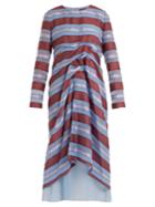 Sies Marjan Elodie Striped-jacquard Silk Dress