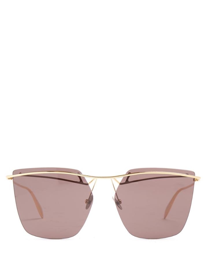 Alexander Mcqueen Rimless Aviator Sunglasses