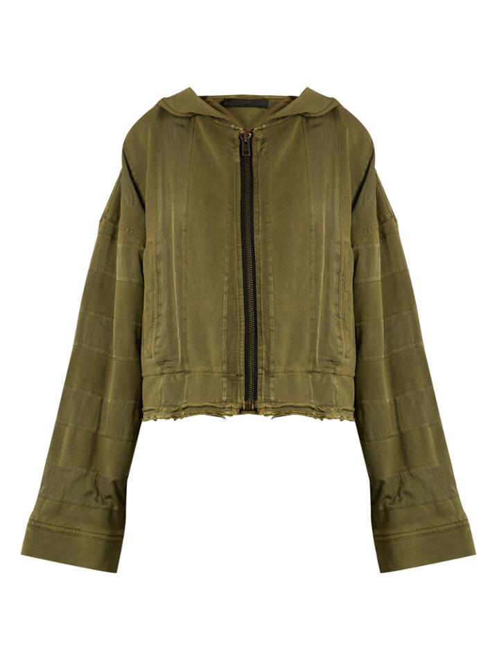 Haider Ackermann Polonium Hooded Zip-through Cotton Sweatshirt