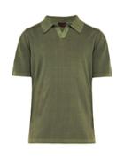 Matchesfashion.com Altea - Open Collar Cotton Polo Shirt - Mens - Green