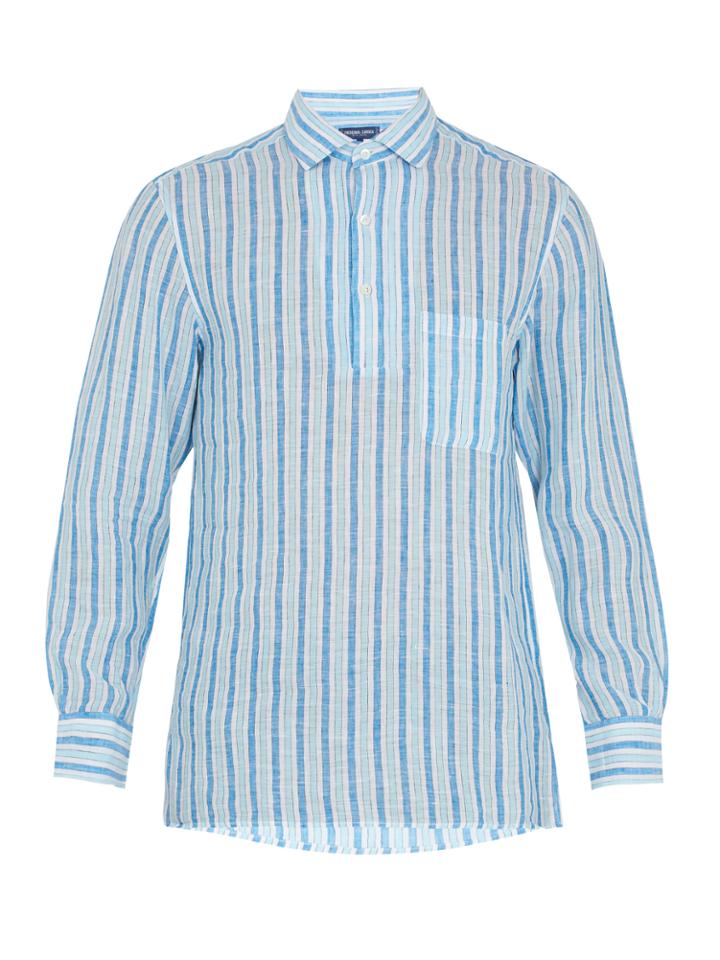 Frescobol Carioca Striped Linen Shirt