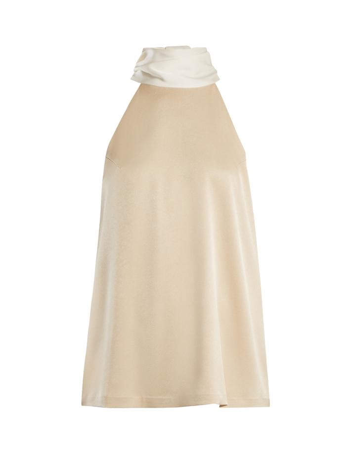 Galvan Tie-neck Halterneck Satin Top