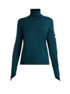 Matchesfashion.com Barrie - Thistle Roll Neck Cashmere Sweater - Womens - Mid Blue