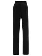Matchesfashion.com La Collection - Phoebe Silk-crepe Wide-leg Trousers - Womens - Black