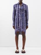 Altuzarra - Nia Shibori-print Cotton-blend Poplin Shirt Dress - Womens - Blue Multi