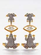 Begm Khan - Sinanino Crystal & 24kt Gold-plated Earrings - Womens - Crystal