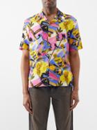 Palm Angels - Miami-print Canvas Bowling Shirt - Mens - Multi