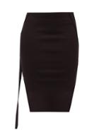 Matchesfashion.com Rick Owens - Easy Side-slit Jersey Mini Skirt - Womens - Black