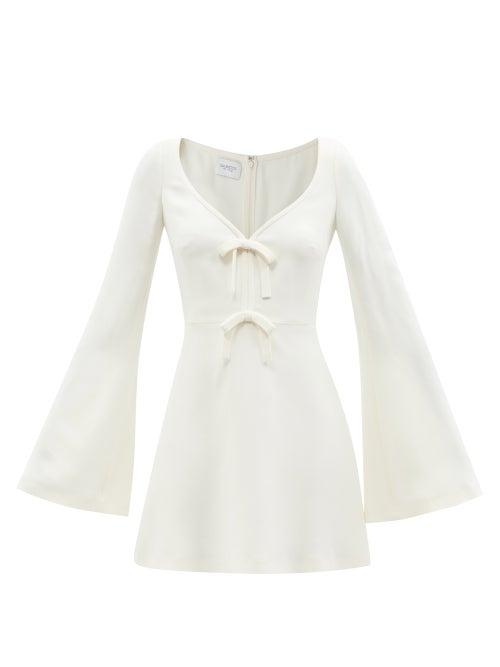 Giambattista Valli - Bow-appliqu Crepe Mini Dress - Womens - Ivory