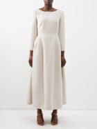 The Row - Lilibet Boat-neck Wool-blend Midi Dress - Womens - Ivory