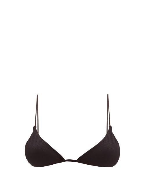 Matchesfashion.com Casa Raki - Cindy Honeycomb-jersey Triangle Bikini Top - Womens - Black
