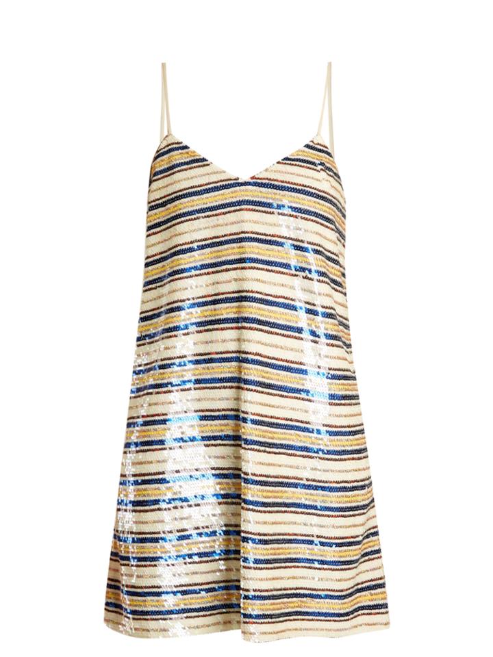 Ashish Striped Sequin-embellished Mini Dress