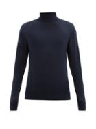 Matchesfashion.com Sunspel - Roll-neck Merino-wool Sweater - Mens - Navy