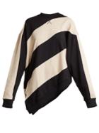 Marques'almeida Asymmetric-hem Striped Cotton Sweatshirt