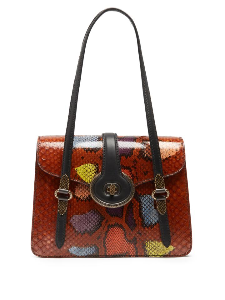 Bottega Veneta Mazzaluna Python And Leather Shoulder Bag