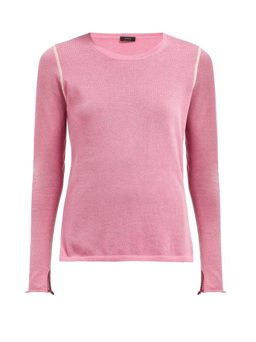 Matchesfashion.com Joseph - Contrast Seam Knit Top - Womens - Pink
