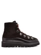 Valentino Rockstud Tread-sole Leather And Suede Ankle Boots