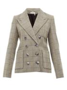 Matchesfashion.com Chlo - Checked Double Breasted Wool Blend Blazer - Womens - Grey Multi