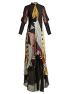 Matchesfashion.com Etro - Almira Patchwork Silk Blend Gown - Womens - Black Multi
