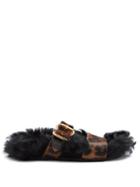 Matchesfashion.com Prada - Shearling Lined Calf Hair Slides - Womens - Leopard