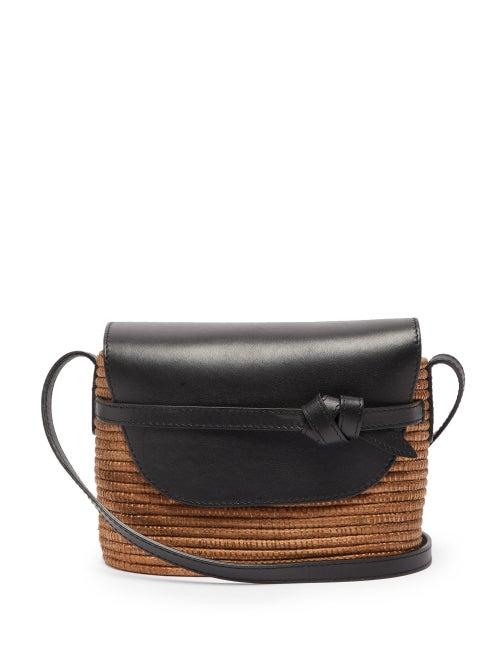 Matchesfashion.com Cesta Collective - Leather Panel Wicker Cross Body Bag - Womens - Tan Multi