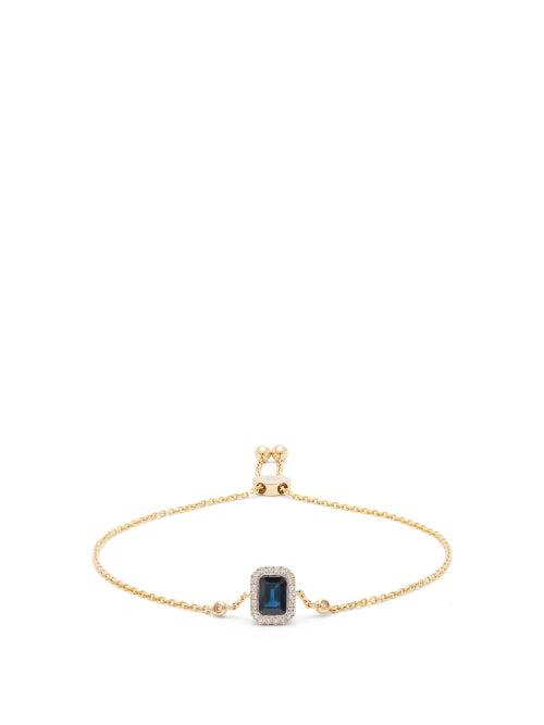 Matchesfashion.com Anissa Kermiche - September Diamond, Sapphire & Gold Chain Bracelet - Womens - Blue