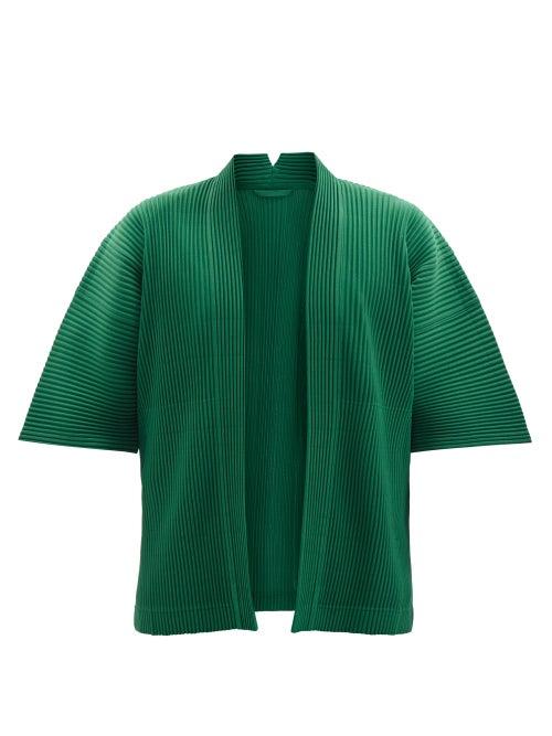 Mens Rtw Homme Pliss Issey Miyake - Technical-pleated Jacket - Mens - Green