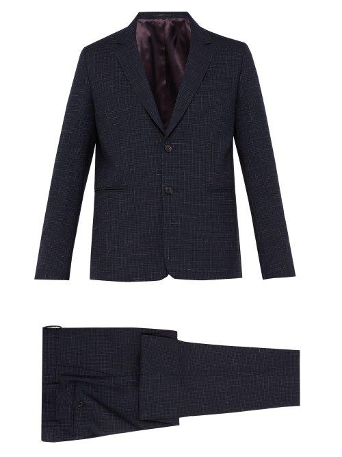 Matchesfashion.com Paul Smith - Soho Tailored Fit Check Wool Blend Suit - Mens - Blue Multi