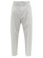 Lemaire - Striped Cotton Trousers - Mens - Blue Stripe