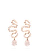 Matchesfashion.com Simone Rocha - Wiggle Crystal Embellished Earrings - Womens - Pink