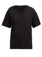 Matchesfashion.com Joseph - Perfect V Neck Cotton T Shirt - Womens - Black