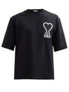 Matchesfashion.com Ami - Logo-appliqu Cotton-jersey T-shirt - Mens - Black
