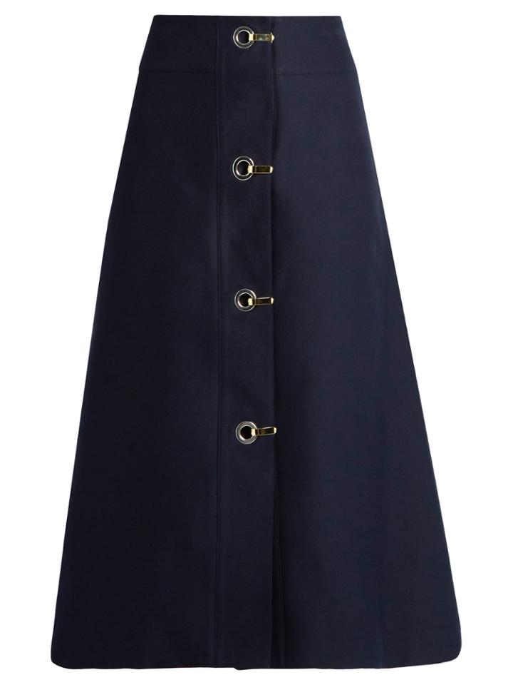 Marni High-waisted A-line Cotton Midi Skirt
