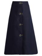 Marni High-waisted A-line Cotton Midi Skirt