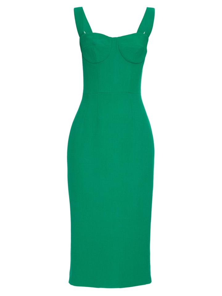 Dolce & Gabbana Open-neck Wool-crepe Dress