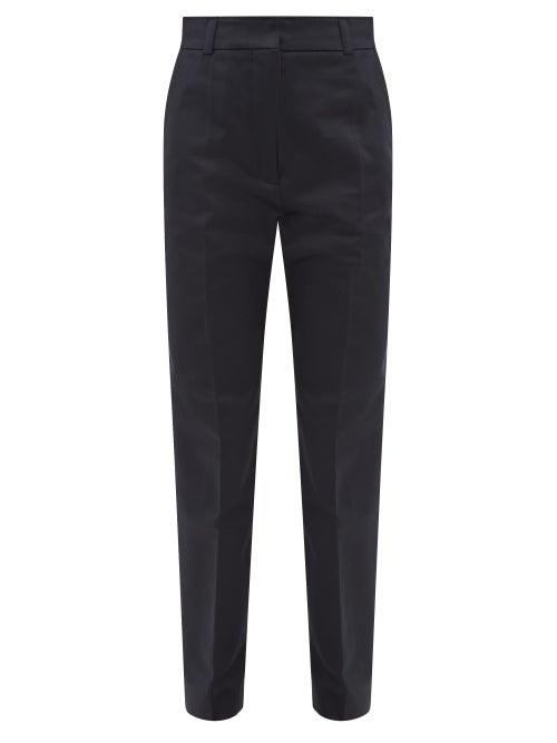 Matchesfashion.com Marni - Straight-leg Cotton-sateen Trousers - Womens - Navy
