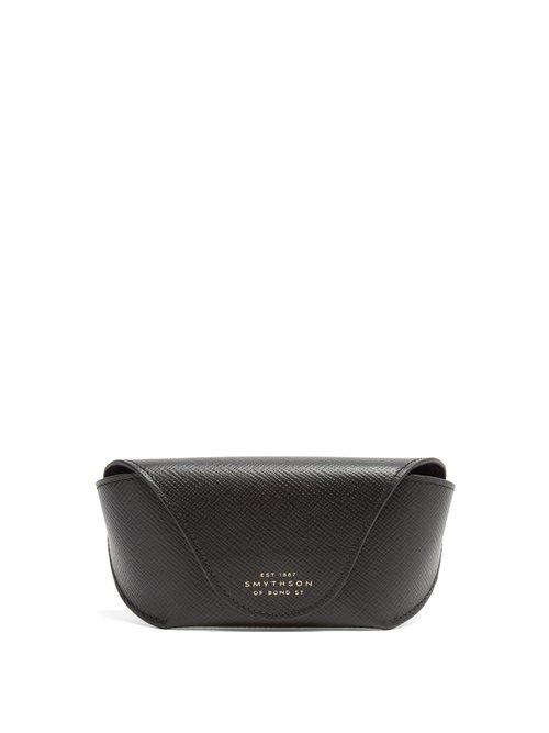 Matchesfashion.com Smythson - Panama Leather Sunglasses Case - Mens - Black